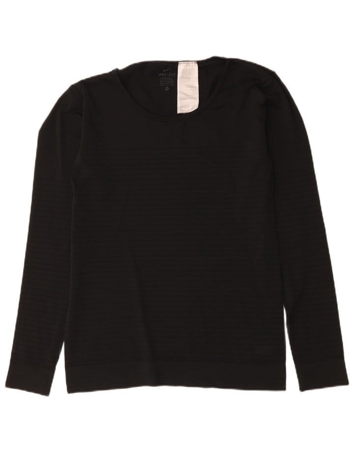 Nike Dri Fit Top s dugim rukavima srednje crne boje od poliestera
