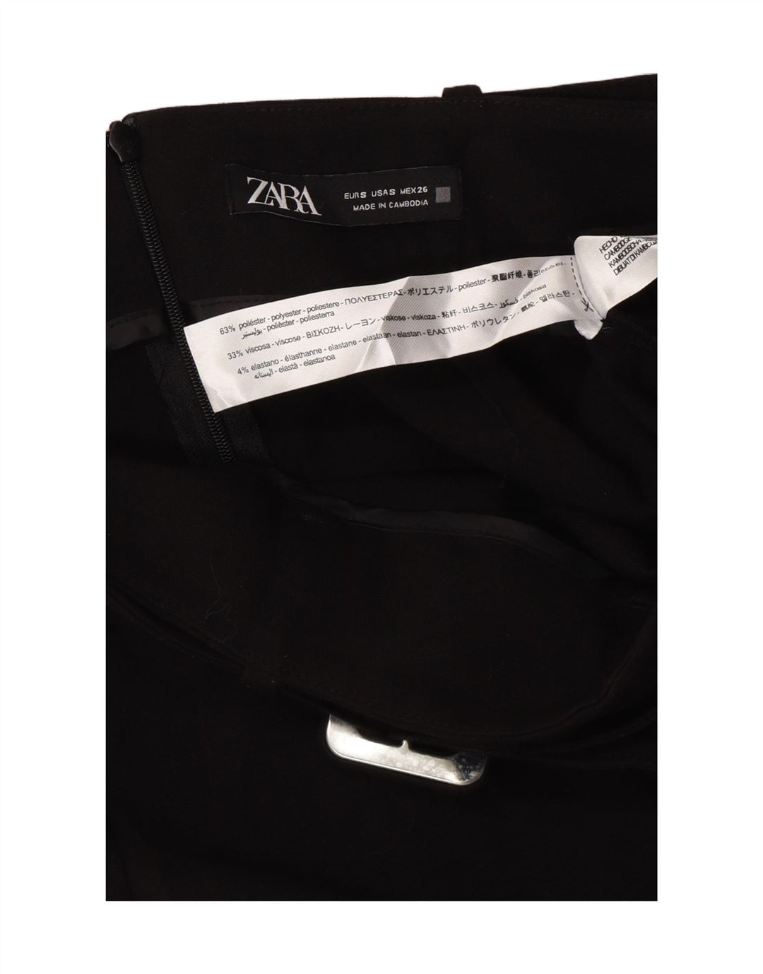 ZARA Womens Mini Skirt Small W26  Black Polyester Vintage Zara and Second-Hand Zara from Messina Hembry 