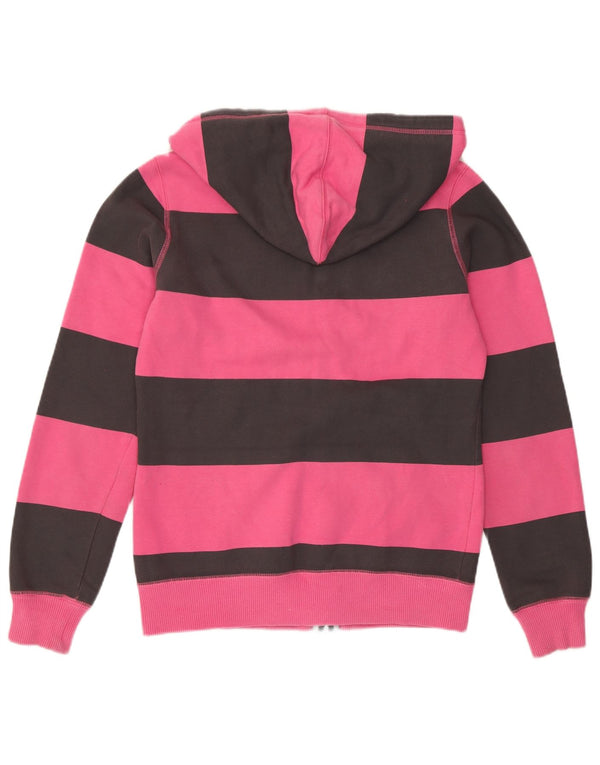 Nike ženski pulover s kapuljačom s patentnim zatvaračem UK 10, mali pamuk na ružičaste pruge