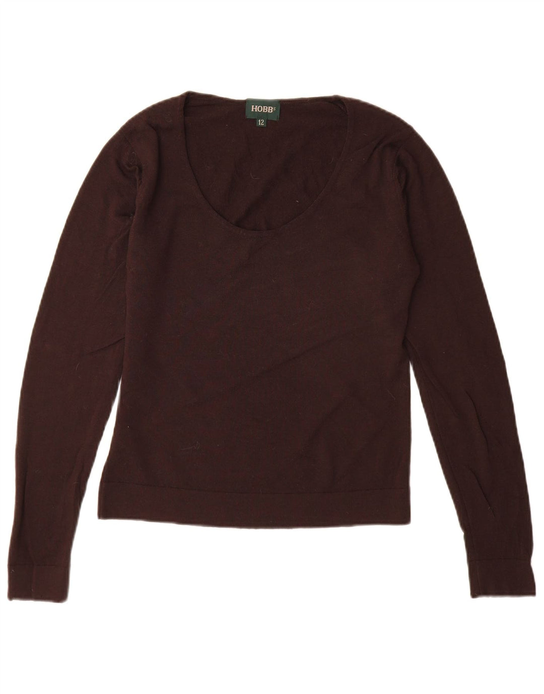HOBBS Ženski džemper s morskim izrezom UK 12 Srednje smeđa nova vuna