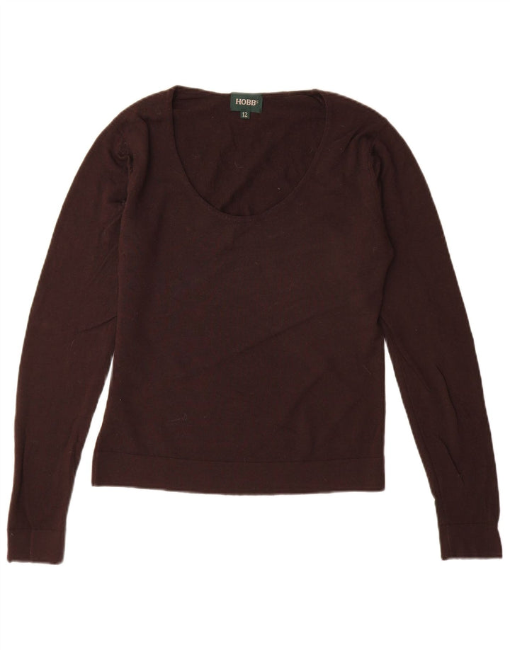 HOBBS Ženski džemper s morskim izrezom UK 12 Srednje smeđa nova vuna