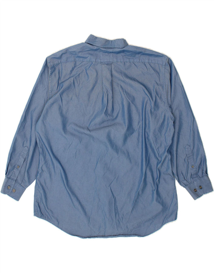DOCKERS Mens Shirt Size 16 16 1/2 Large Navy Blue Cotton Vintage Dockers and Second-Hand Dockers from Messina Hembry 