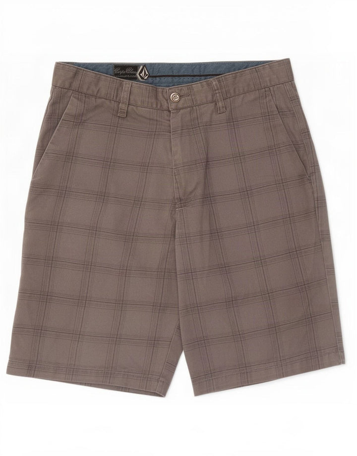 Volcom muške chino kratke hlače srednje veličine W32 sive karirane