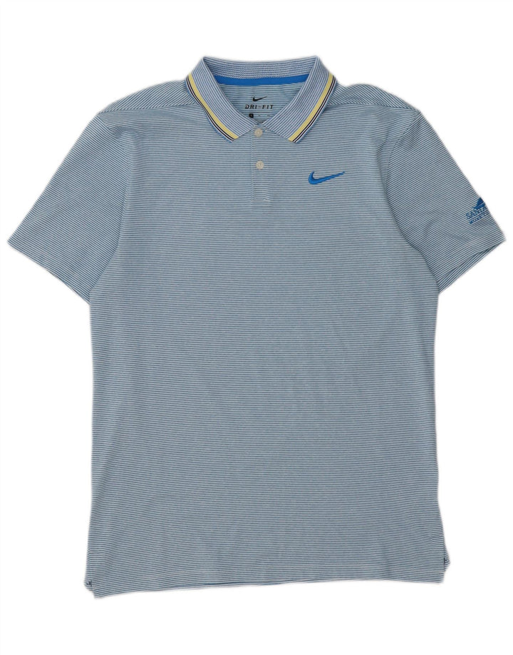Nike muška Dri Fit polo majica s malim plavim prugama od poliestera