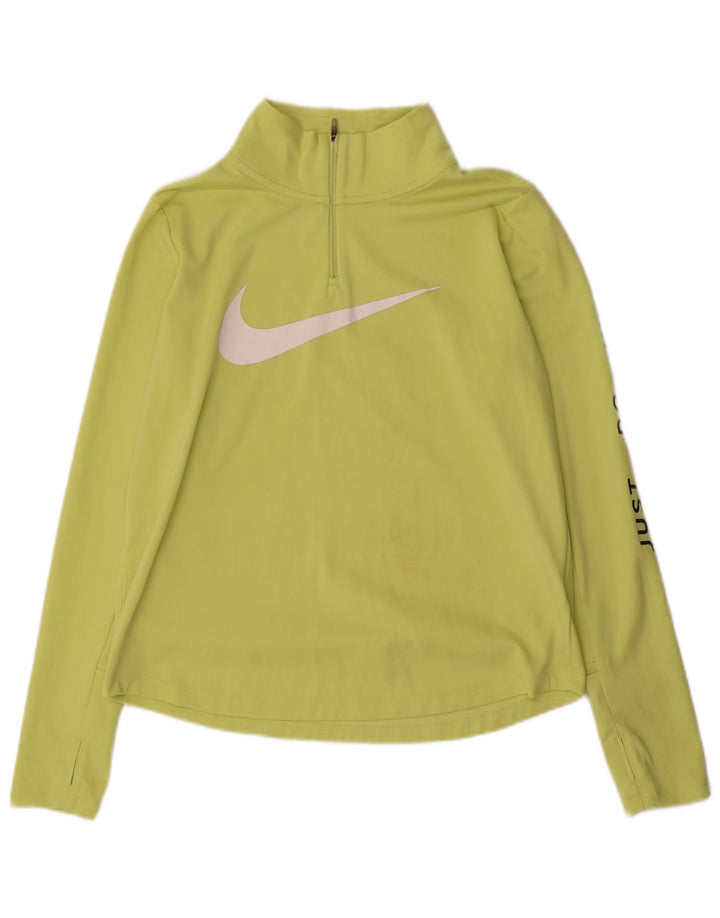 Nike Ženski Dri Fit Graphic Pulover Trenirka Top UK 14 Medium Green