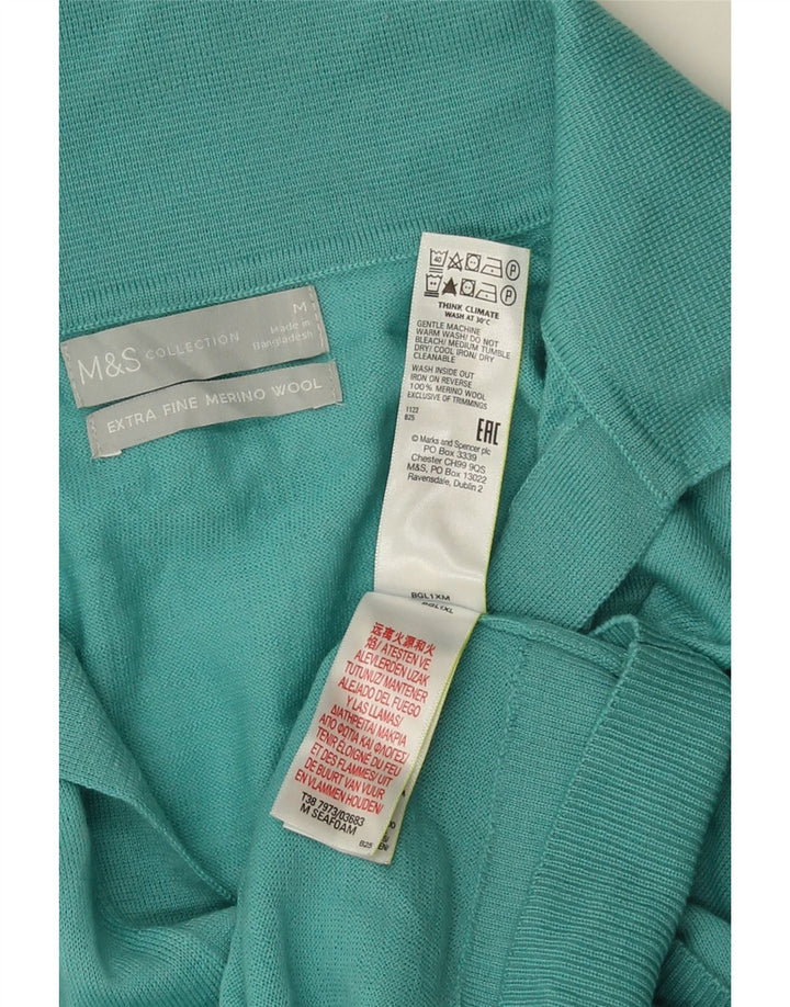 Marks & Spencer ženska polo majica UK 12 srednje plava merino vuna