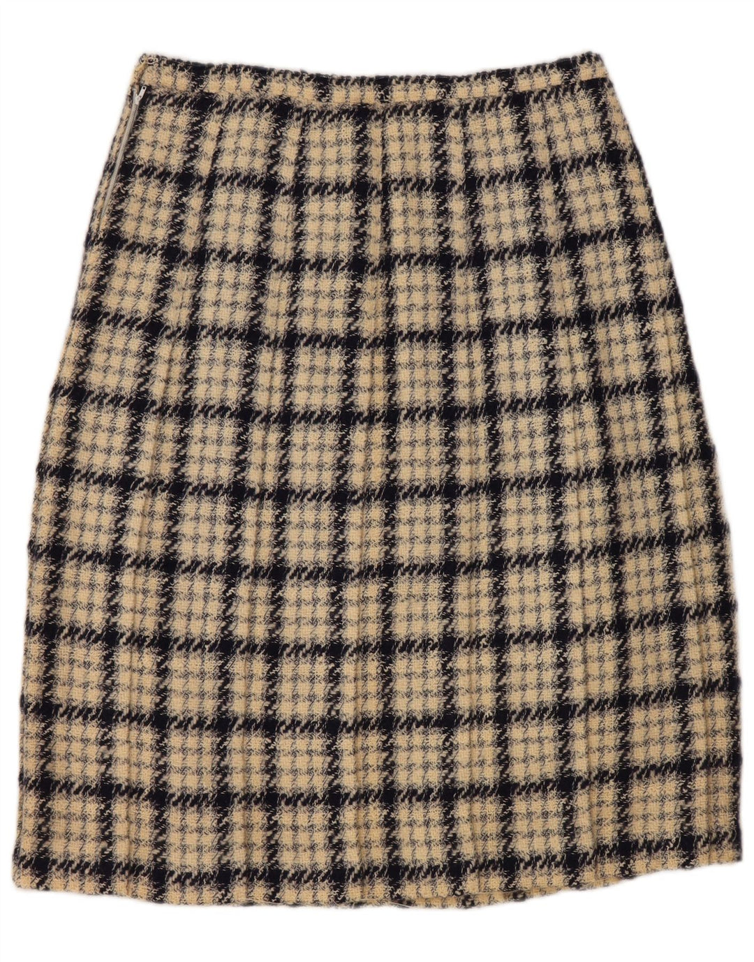 VINTAGE ženska suknja A-kroja W30 srednje bež karirane boje