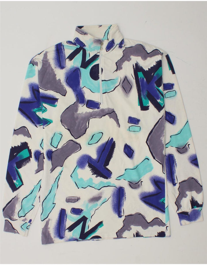 BENGER Muška majica s apstraktnim uzorkom s izrezom i dugim rukavima, mala, višebojna