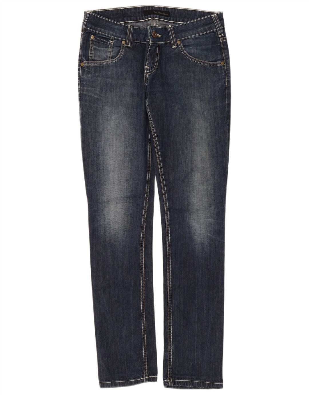 Ženske uske traperice Calvin Klein W29 L32 plavi pamuk