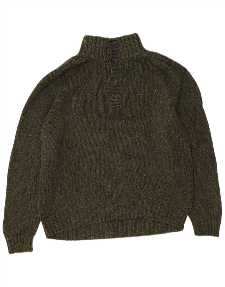Eddie Bauer muški džemper s dugmadima i izrezom, veliki kaki pamuk