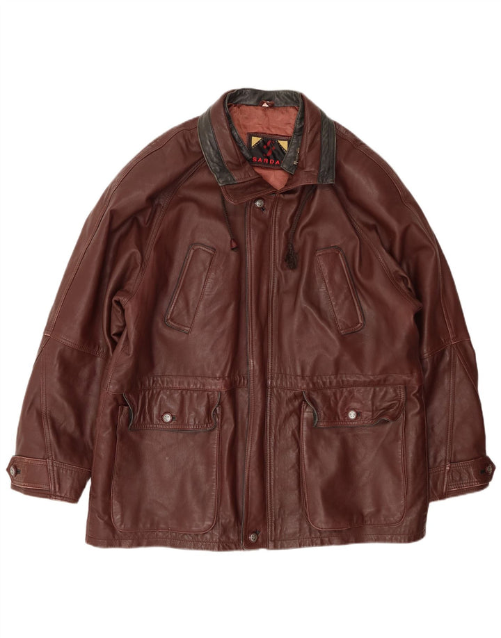 SARDAR muška kožna jakna UK 42 XL smeđa koža