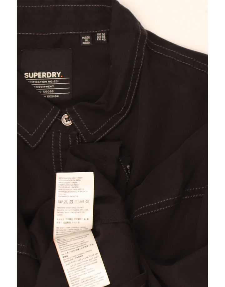 Superdry ženska prevelika košulja UK 14 Veliki crni liocel