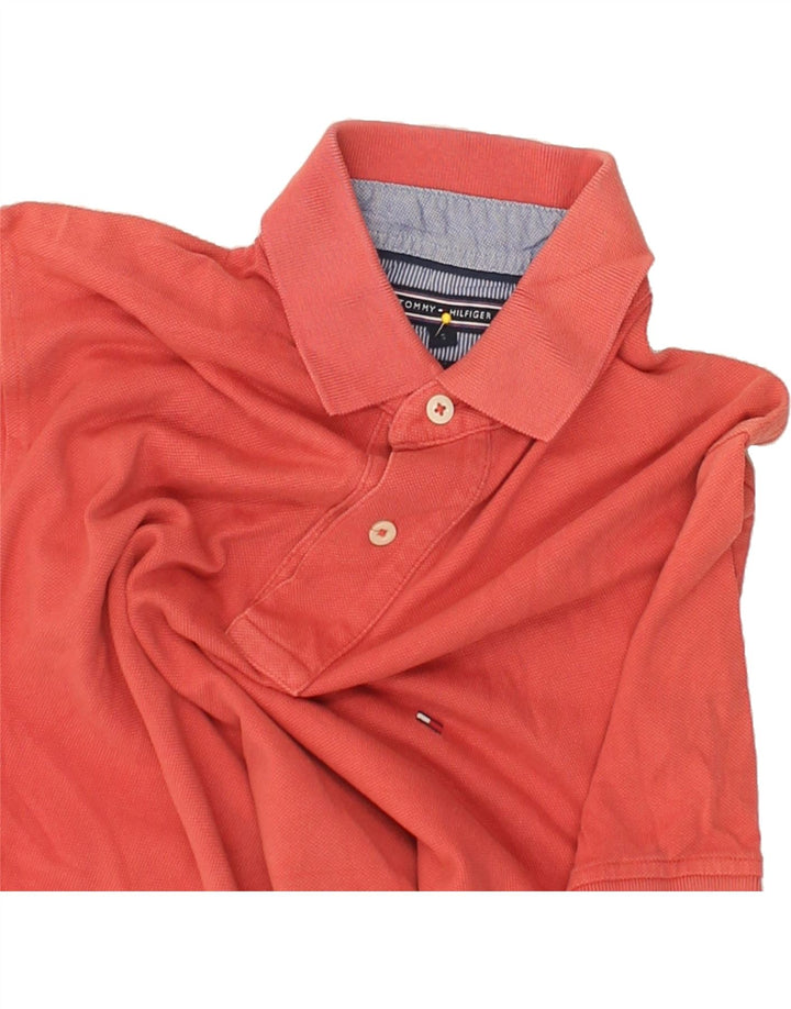 TOMMY HILFIGER Mens Polo Shirt Small Red Cotton | Vintage Tommy Hilfiger | Thrift | Second-Hand Tommy Hilfiger | Used Clothing | Messina Hembry 