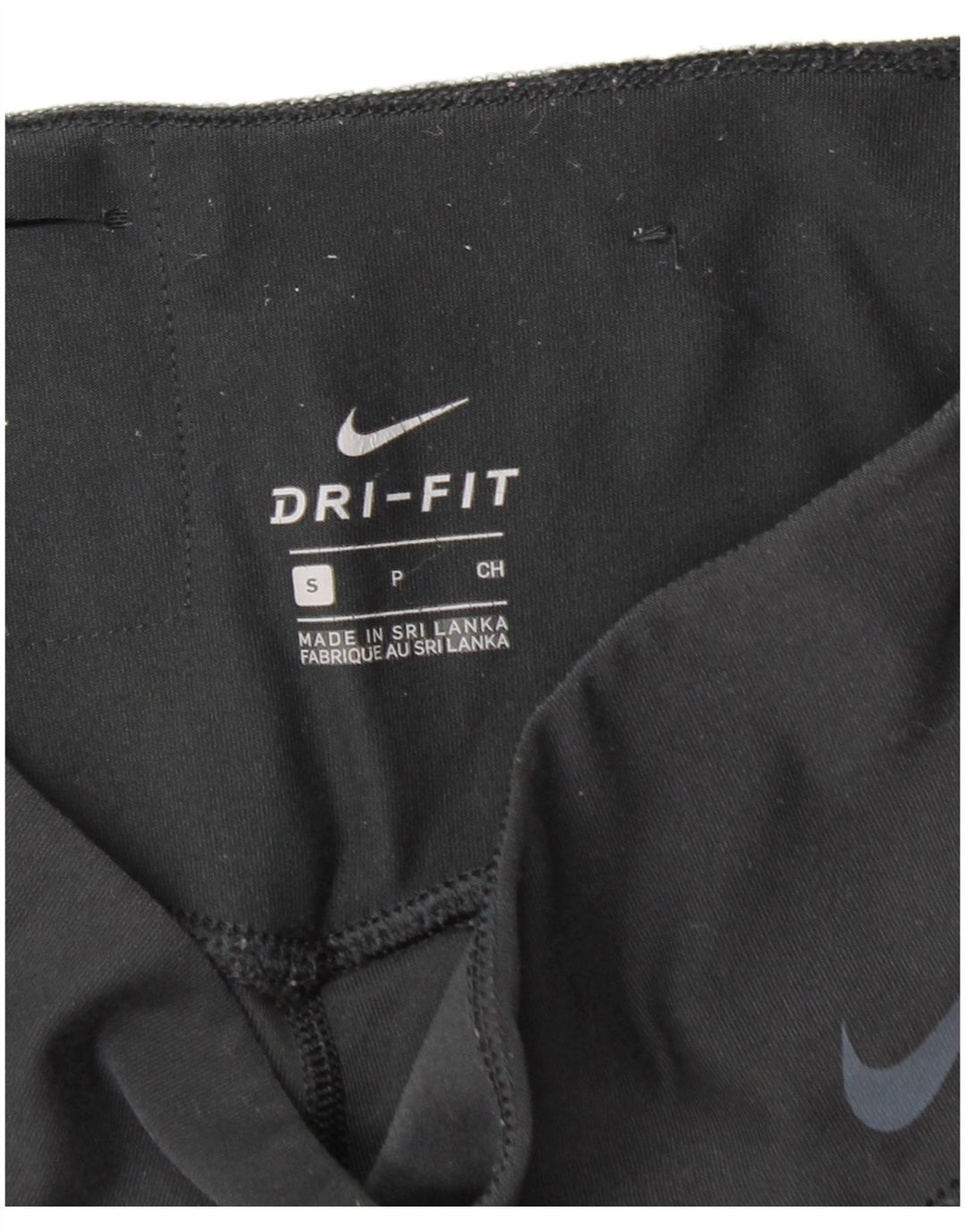 NIKE Womens Dri Fit Graphic Leggings UK 8 Small  Black Polyester