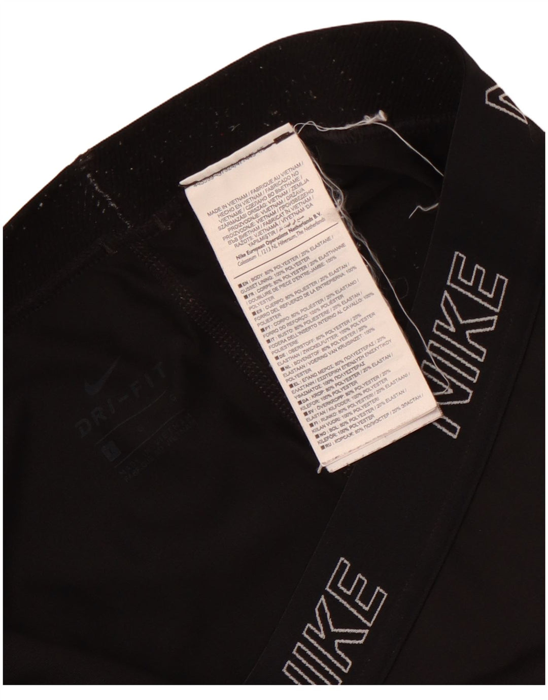 Nike Ženske Dri Fit Graphic Leggings UK 14 Veliki crni poliester