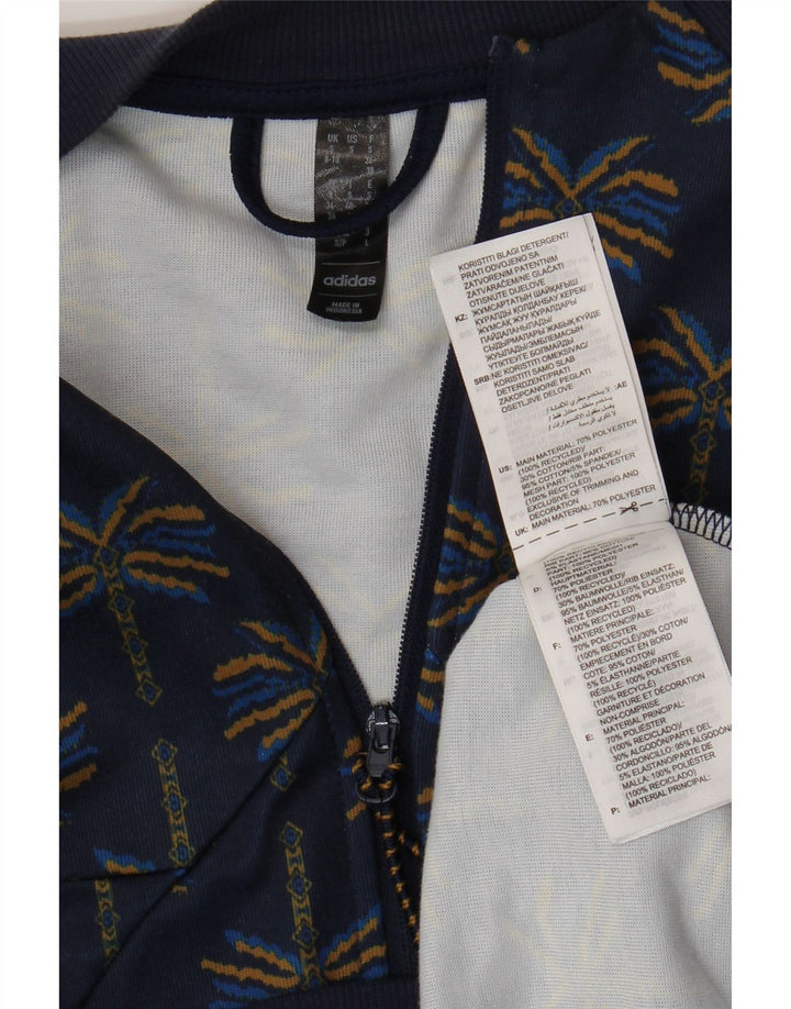 ADIDAS Ženska gornja jakna trenirke UK 8/10 Mala tamnoplava cvjetna