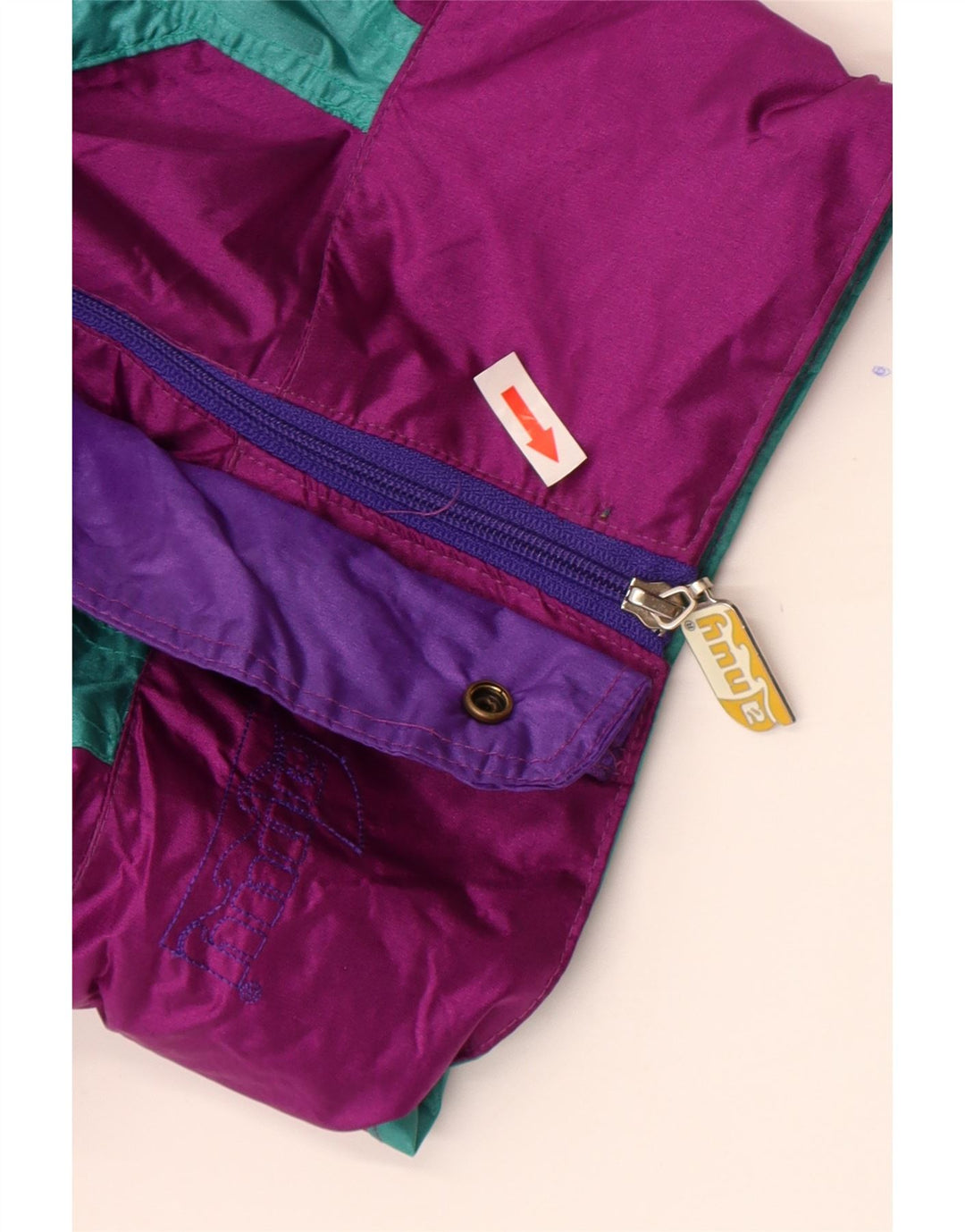 Vintage muška kišna jakna UK 44 2XL ljubičasti Colourblock najlon