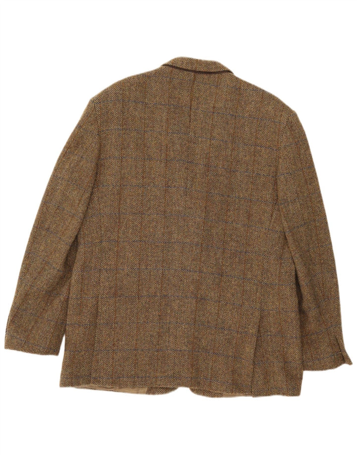 HARRIS TWEED Muška jakna sa 2 gumba UK 44 2XL kaki karirana vuna