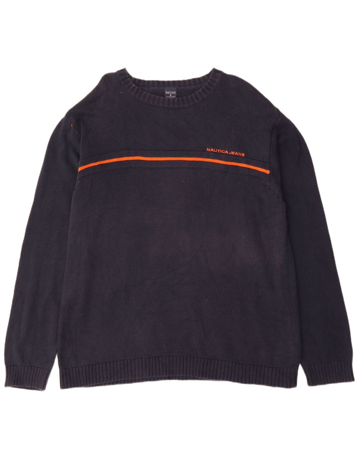NAUTICA Muški pulover s okruglim izrezom 2XL tamnoplavi pamuk