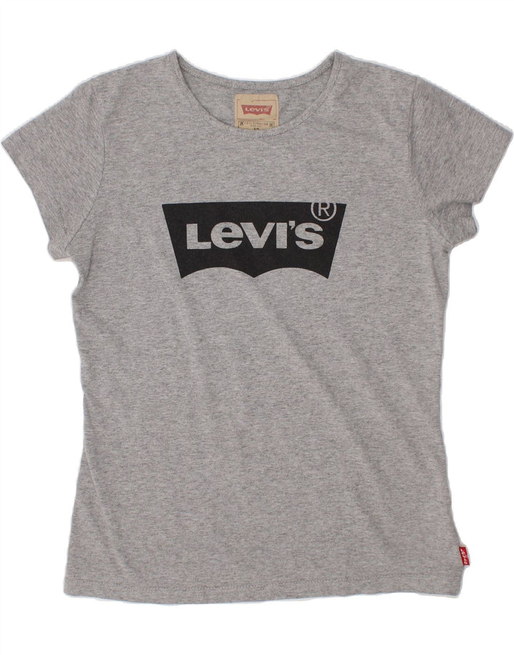 LEVI'S Girls Graphic T-Shirt Top 11-12 Years Grey Polyester Vintage Levi's and Second-Hand Levi's from Messina Hembry 