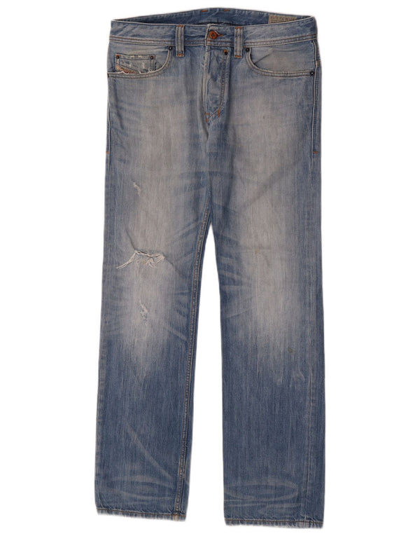 Diesel Mens Safado Regular Slim Straight Jeans W30 L30 Plavi pamuk
