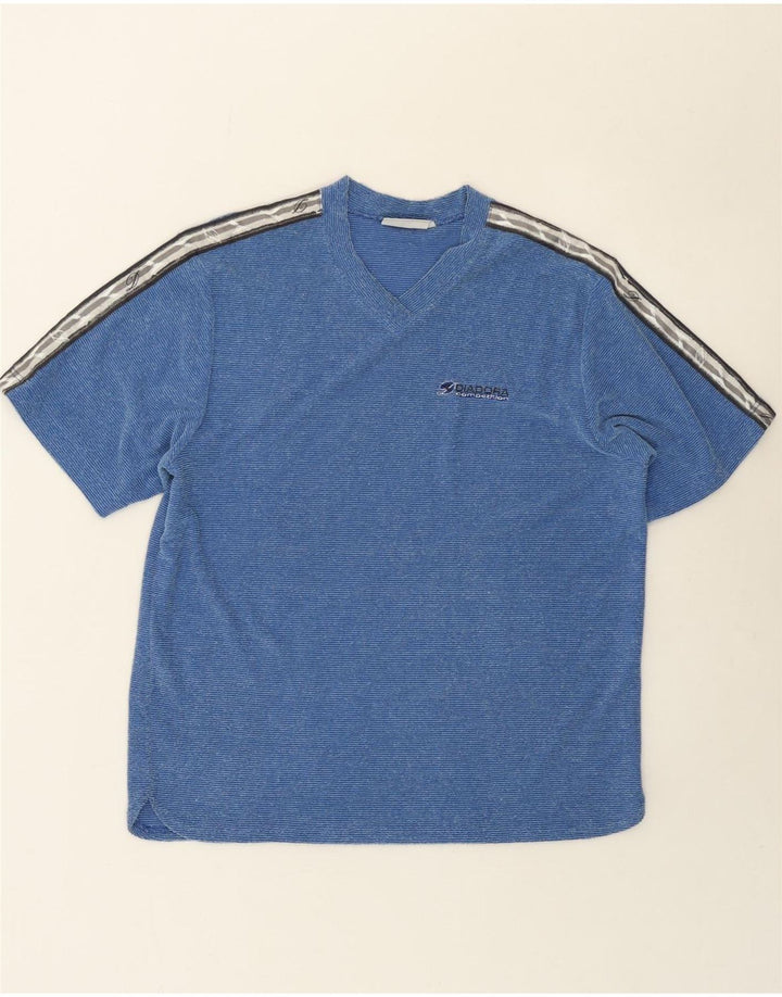 DIADORA Mens T-Shirt Top Medium Blue Polyester Vintage Diadora and Second-Hand Diadora from Messina Hembry 