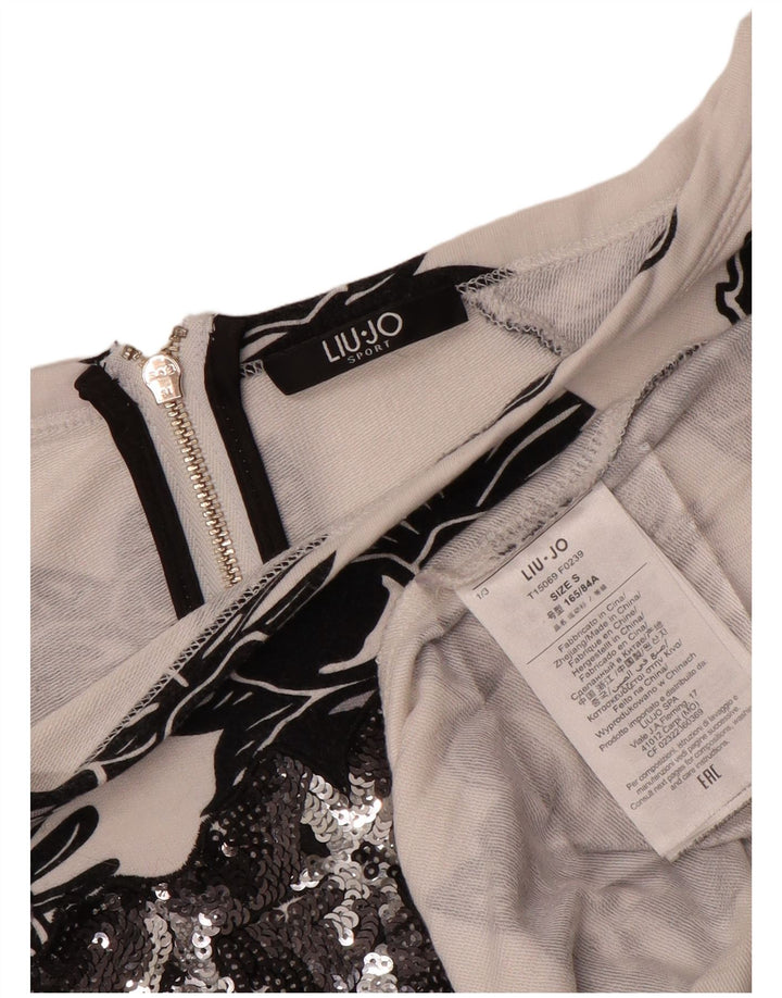 LIU JO Ženska majica s kratkim rukavima UK 10 Mala bijela cvjetna viskoza