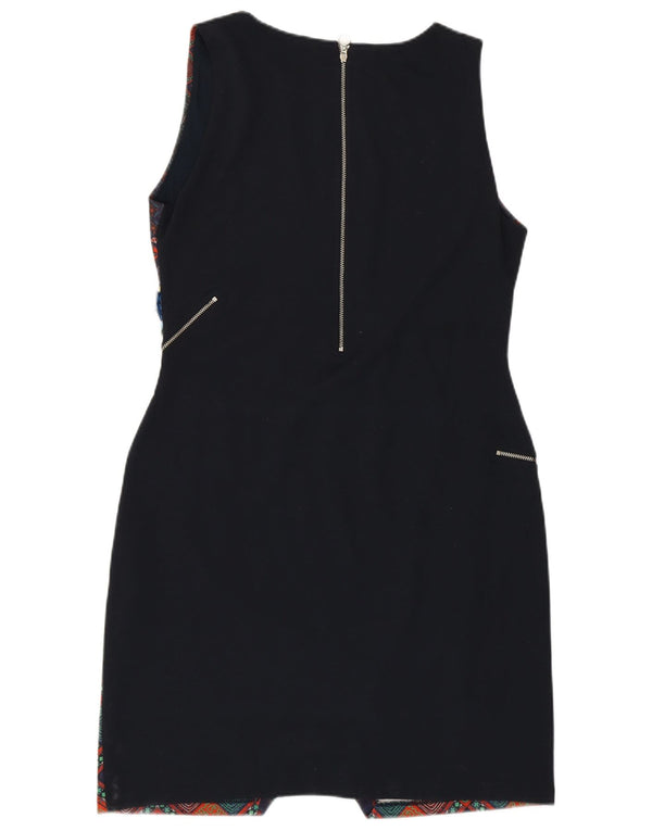 Desigual ženska plašt haljina bez rukava UK 14 velika crna geometrijska