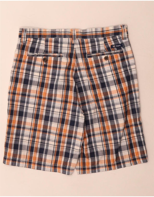 Chaps Mens Chino kratke hlače W32 srednje tamnoplave karirane