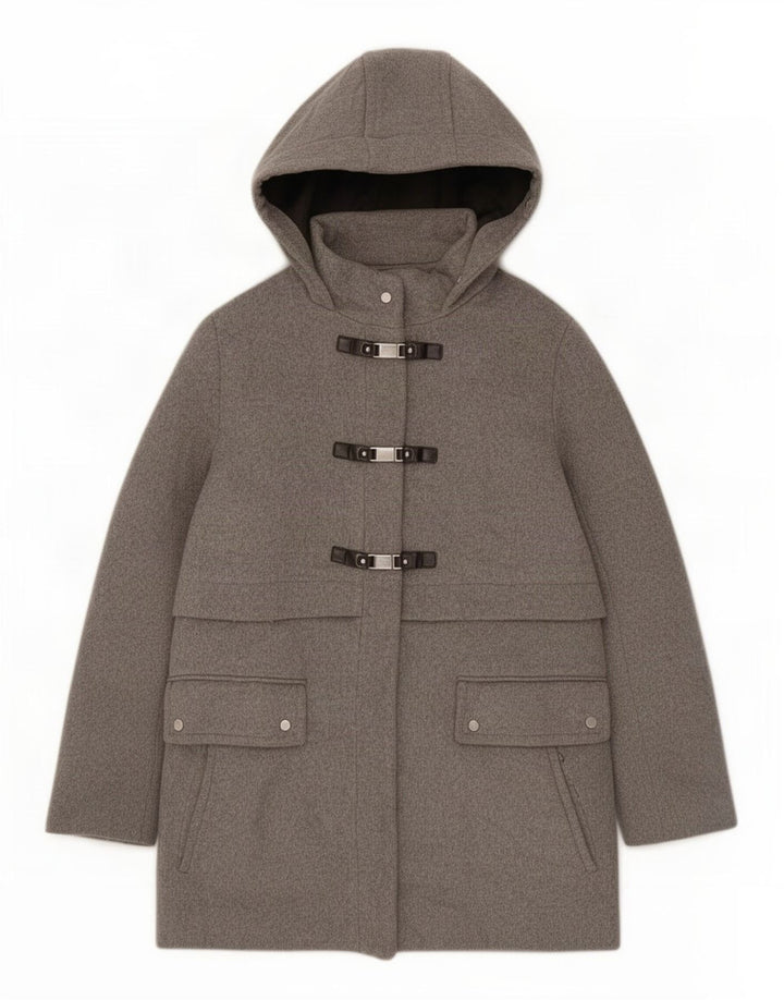 Zara ženska duffle jakna s kapuljačom UK 18 XL sivi poliester