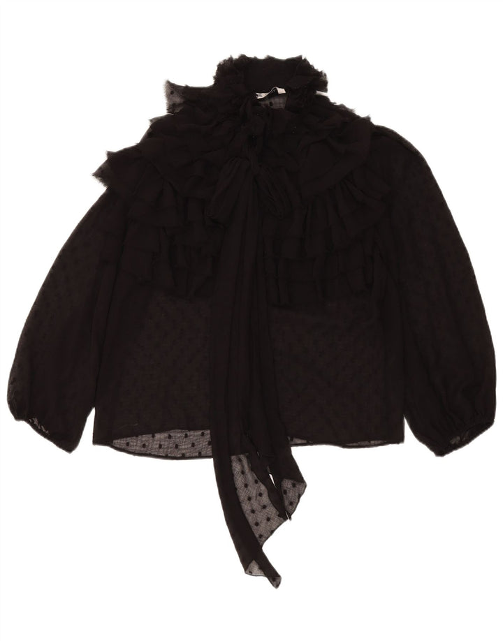 Zara ženska prevelika bluza UK 10 Small Black Spotted