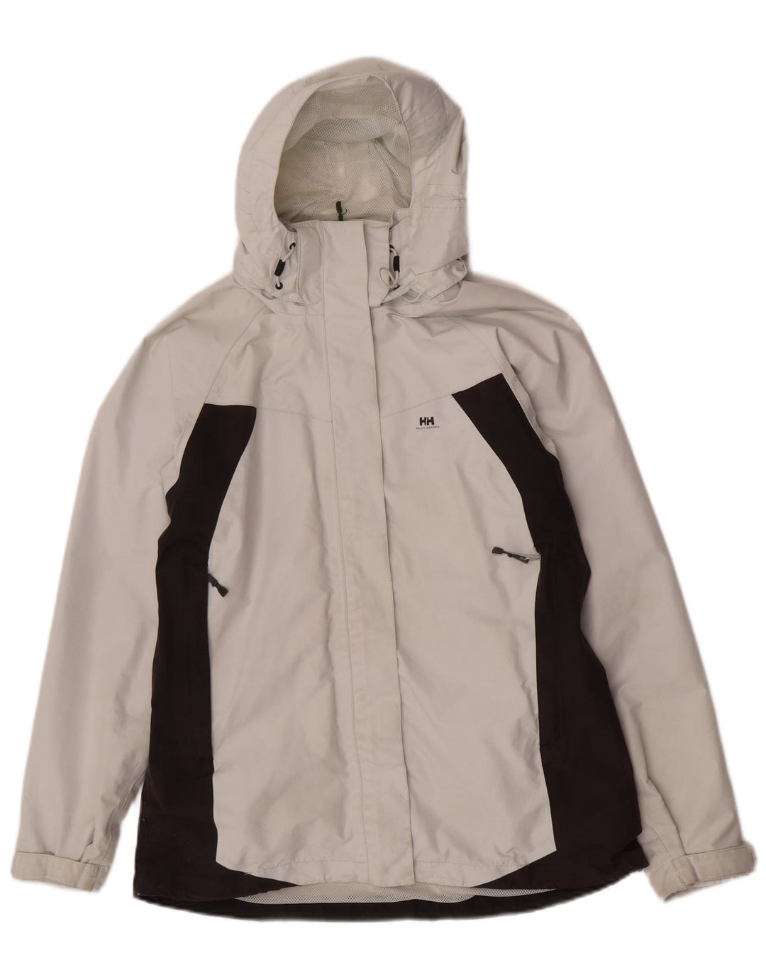 Ženska kišna jakna s kapuljačom Helly Hansen UK 14 srednje bijele boje