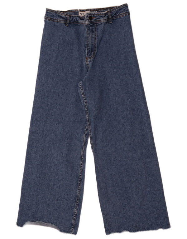 Zara ženske traperice širokih nogavica EU 42 Large W32 L28 plavi pamuk