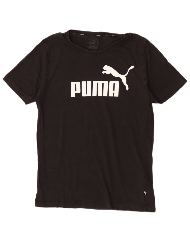 Puma muška grafička majica kratkih rukava Srednji crni pamuk
