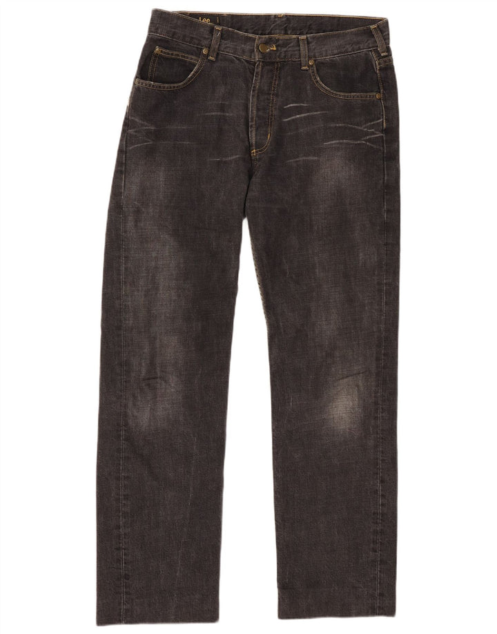 LEE muške Seattle ravne traperice W34 L30 crni pamuk