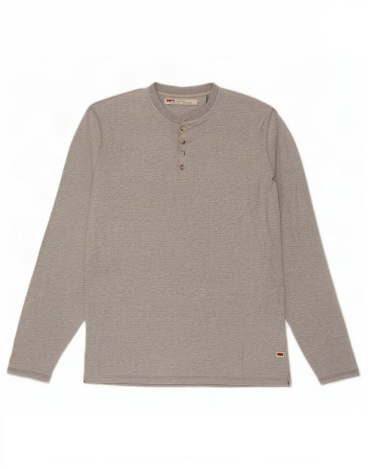 Levi's muška majica standardnog kroja s dugim rukavima srednje sive boje s mrljama