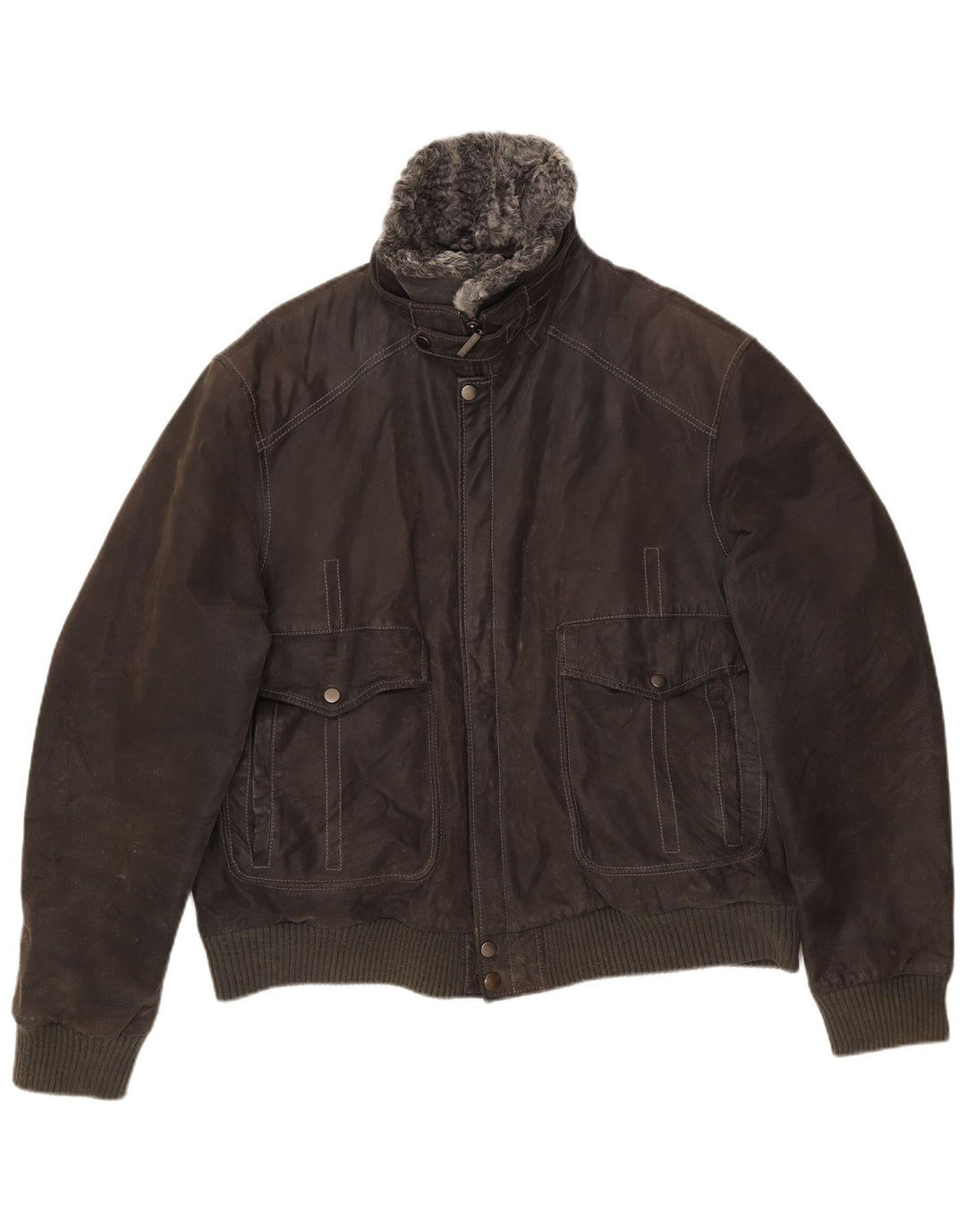 VINTAGE muška bomber jakna od antilopa UK 42 XL siva koža