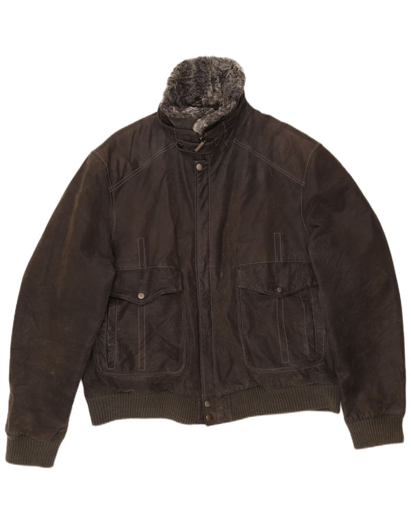 VINTAGE muška bomber jakna od antilopa UK 42 XL siva koža