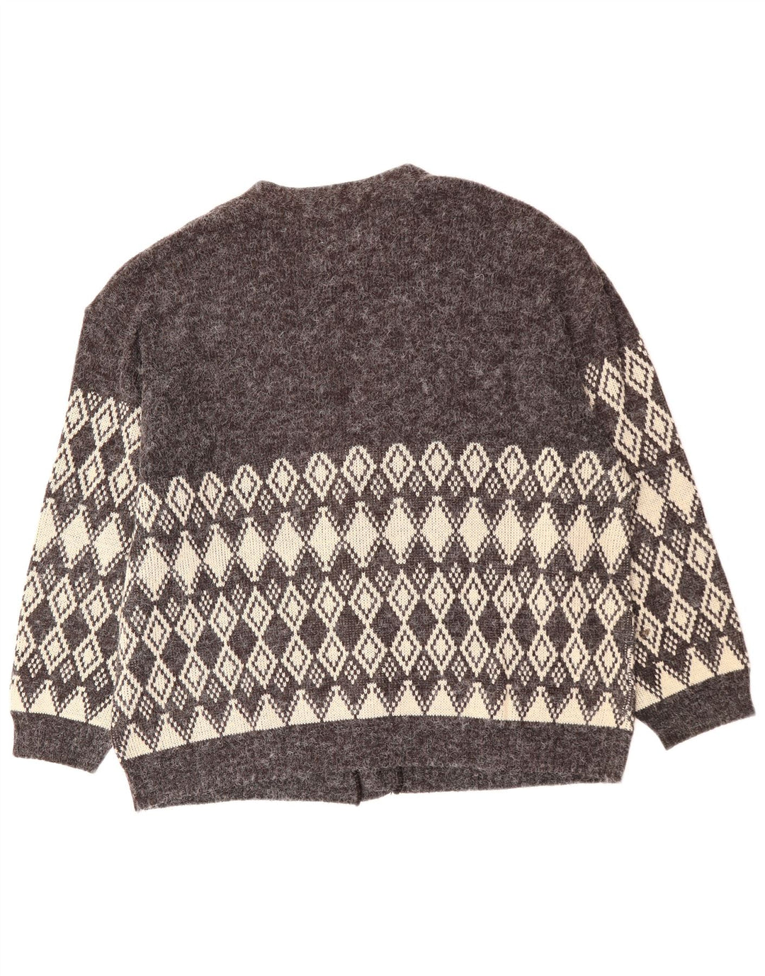 VINTAGE muški kardigan pulover XL Sivi Argyle/Diamond