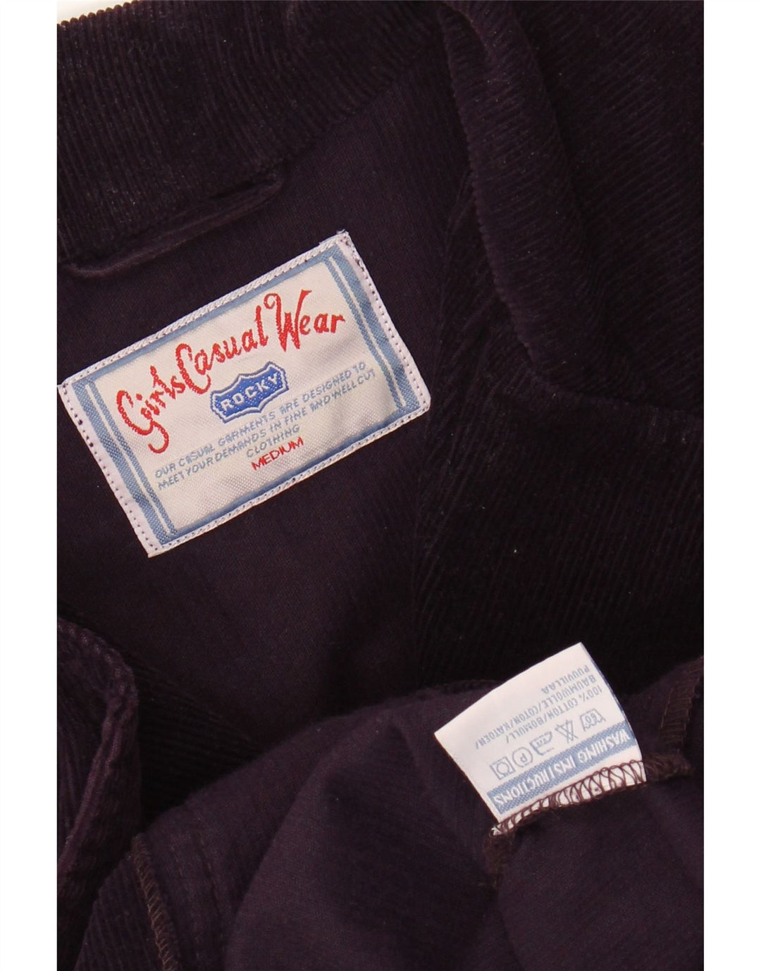 ROCKY Ženska jakna od samta s 5 gumba UK 14 Srednje ljubičasti pamuk