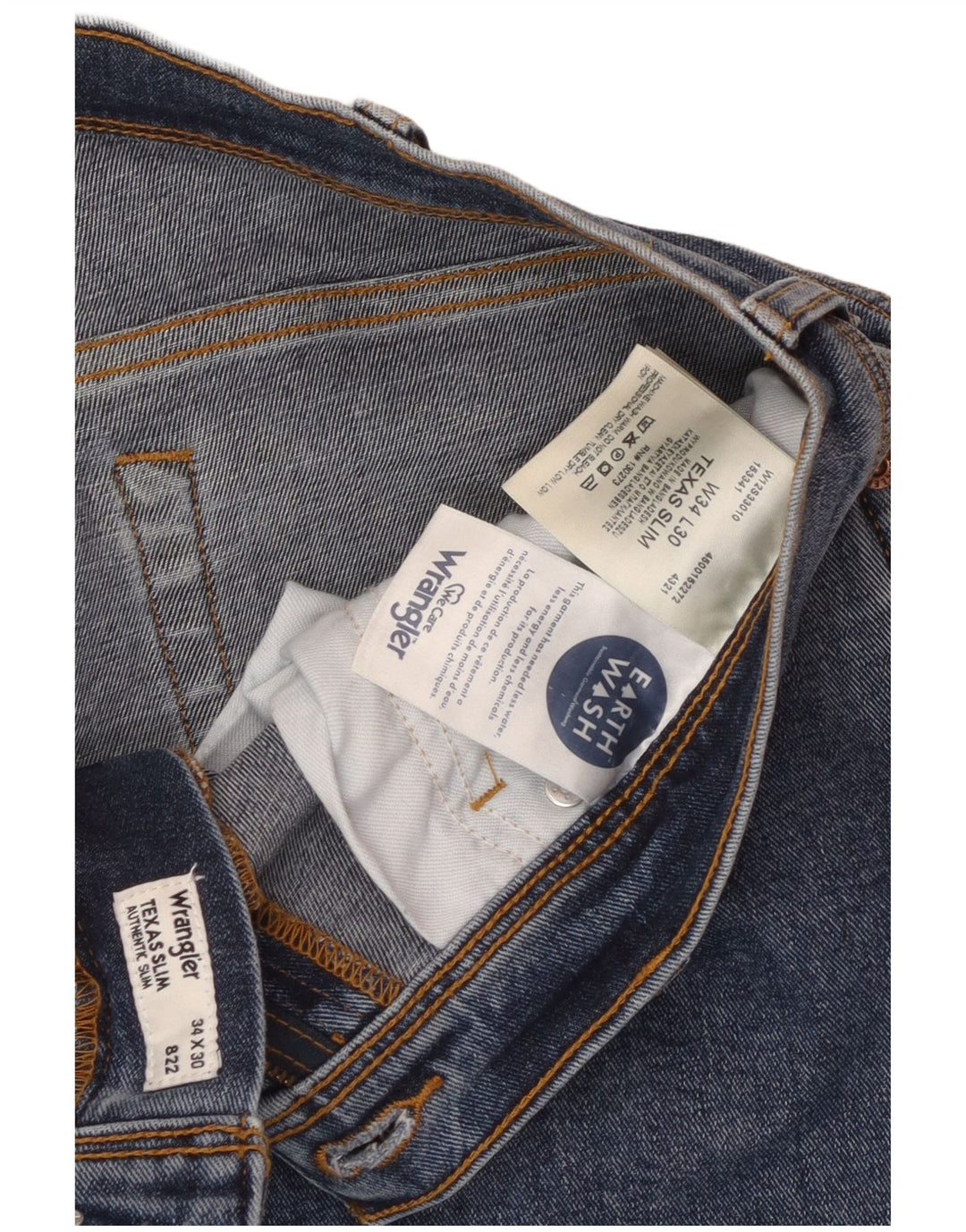 WRANGLER Muške Texas Slim Jeans W34 L30 Plavi pamuk