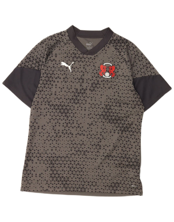 Puma Mens Leyton Orient F.C. Majica kratkih rukava Veliki sivi geometrijski poliester