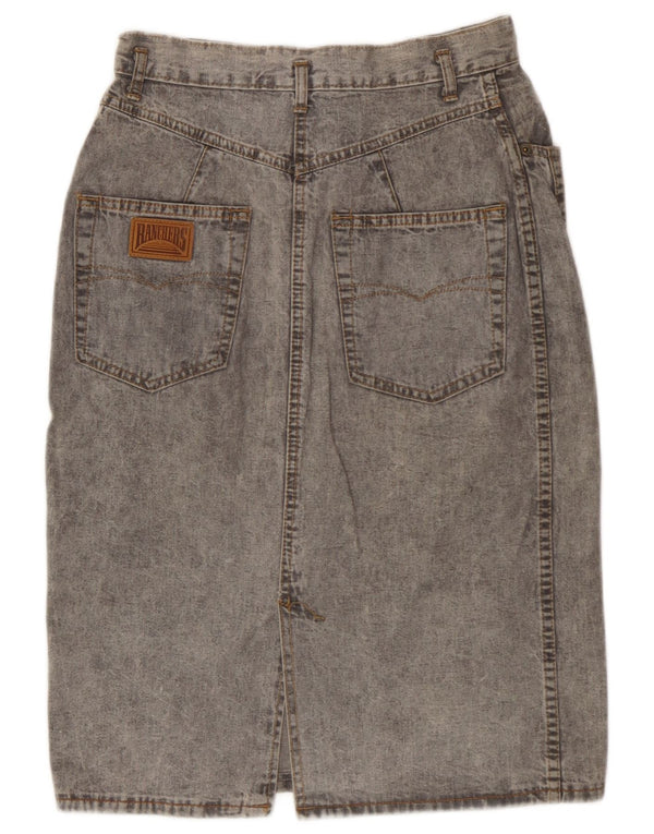 Vintage Womens Denim Skirt W28 Medium Grey