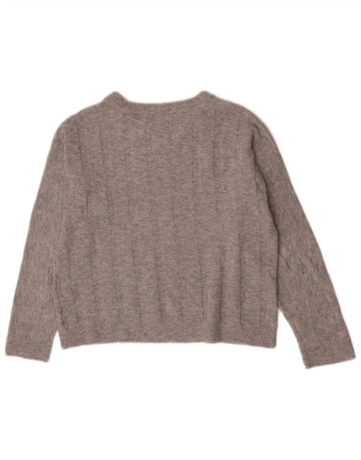 Marks & Spencer ženski veliki džemper s veznim izrezom UK 10 Small Gray