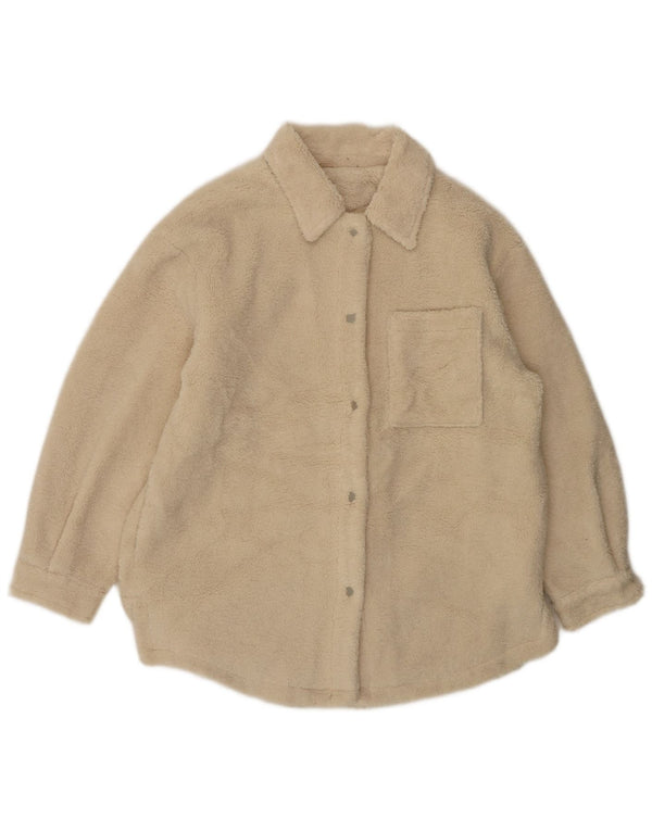 Topshop velika ženska jakna od flisa UK 10 Small Beige Poliester