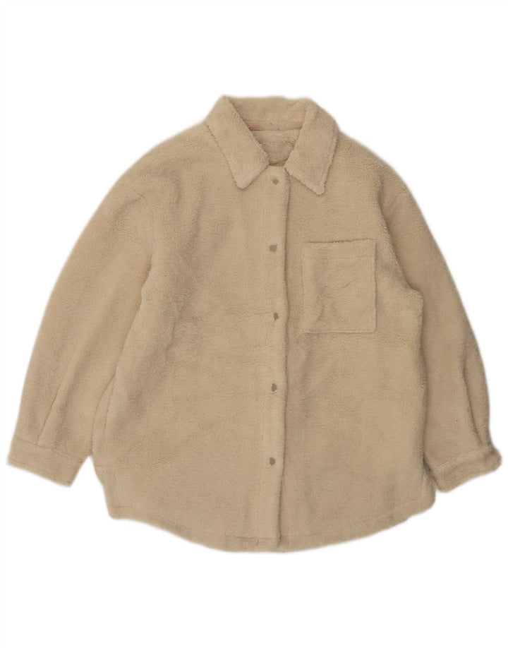 Topshop velika ženska jakna od flisa UK 10 Small Beige Poliester