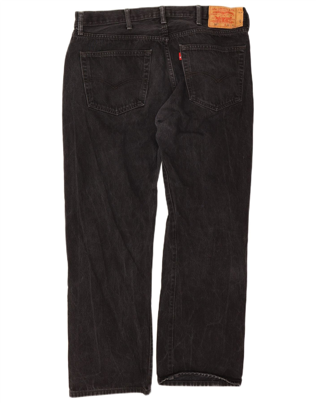 Levi's muške 501 ravne traperice W38 L30 crni pamuk