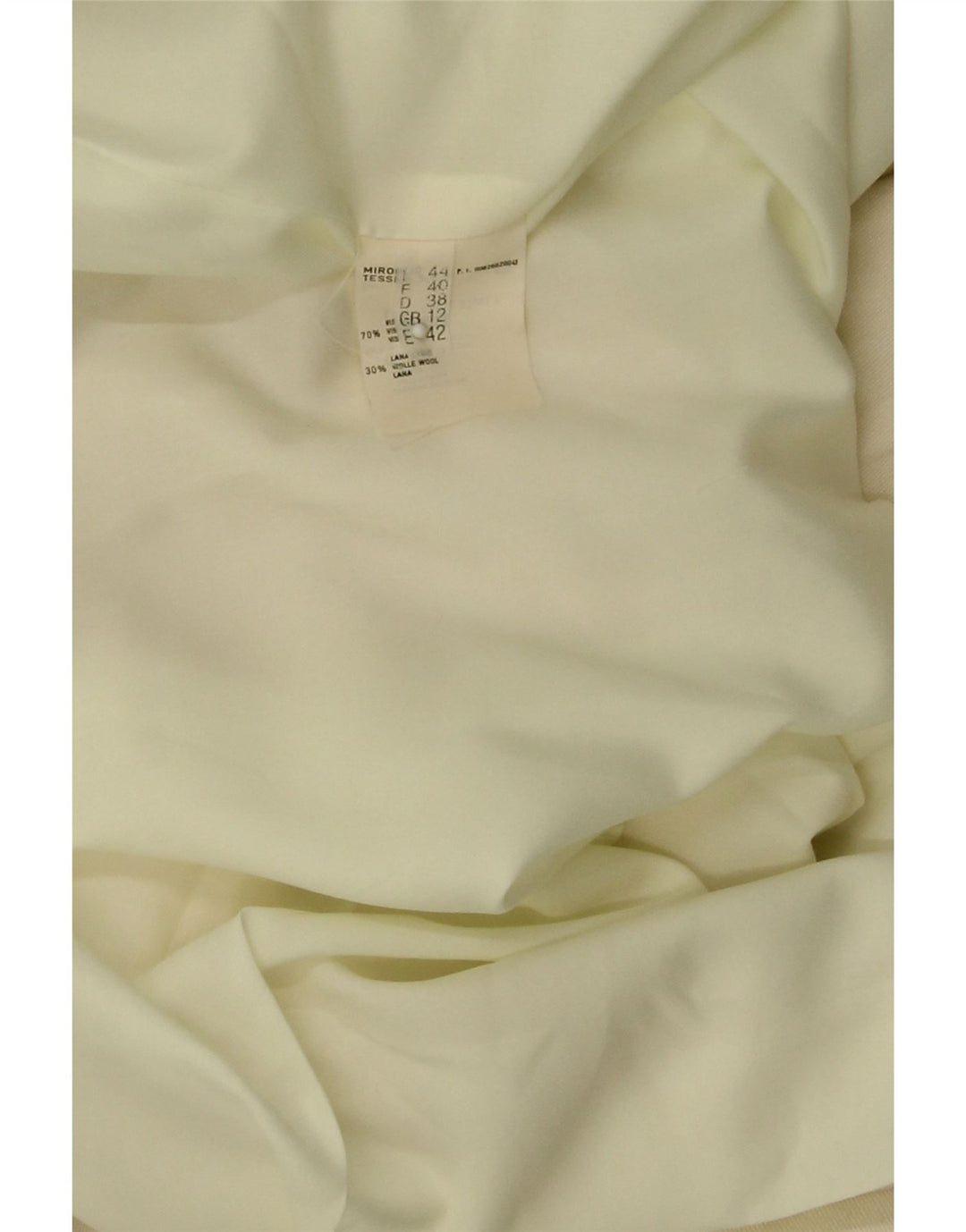 VINTAGE Womens Double Breasted Blazer Jacket UK 12 Medium Off White Vintage Vintage and Second-Hand Vintage from Messina Hembry 
