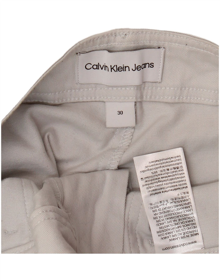 CALVIN KLEIN Muške joggers Cargo hlače W30 L28 Bijeli pamuk