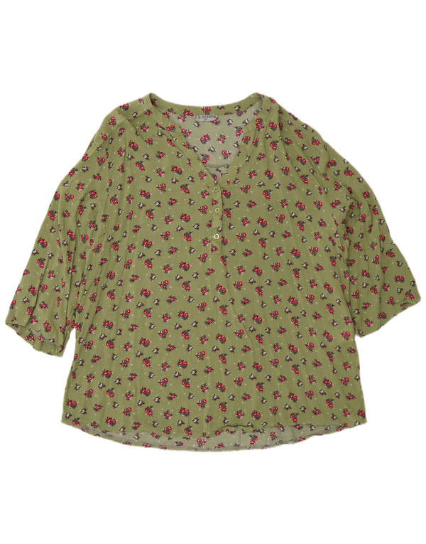 F.D.Joseph ženska majica s 3/4 rukavima UK 18 XL Zelena cvjetna viskoza